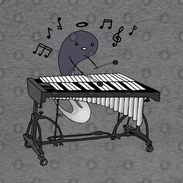 Cute Tadpole Playing Vibraphone In Love with Music (Vibraphonist Melody) Mallet Percussion Instrument by Mochabonk